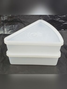 Eagle Vintage Super Seal Pie Slice Keeper w/ Lids - Lot of 2 - GUC